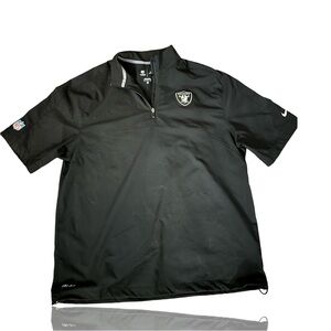 NIKE: Las Vegas Raiders On Field Apparel: 1/4 Zip Short-Sleeve Dri-Fit Shirt:LG